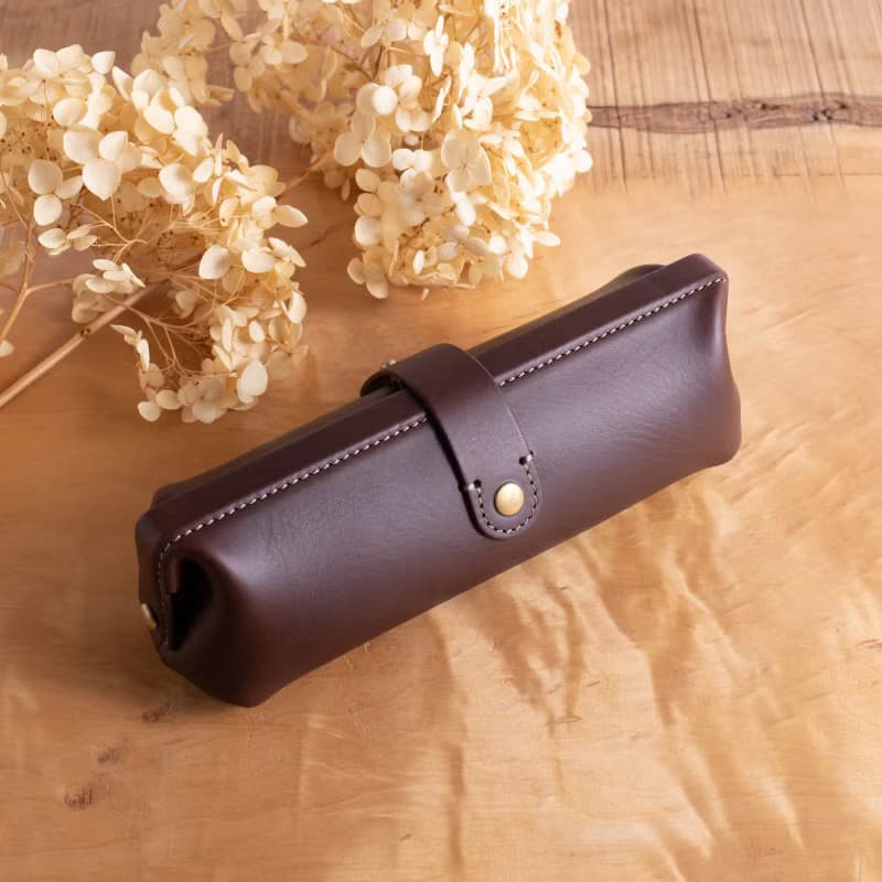 イタリアンレザーのペンケース Paka-pen #Chocolate【入学祝】【就職祝】【カスタム可能なギフト】
