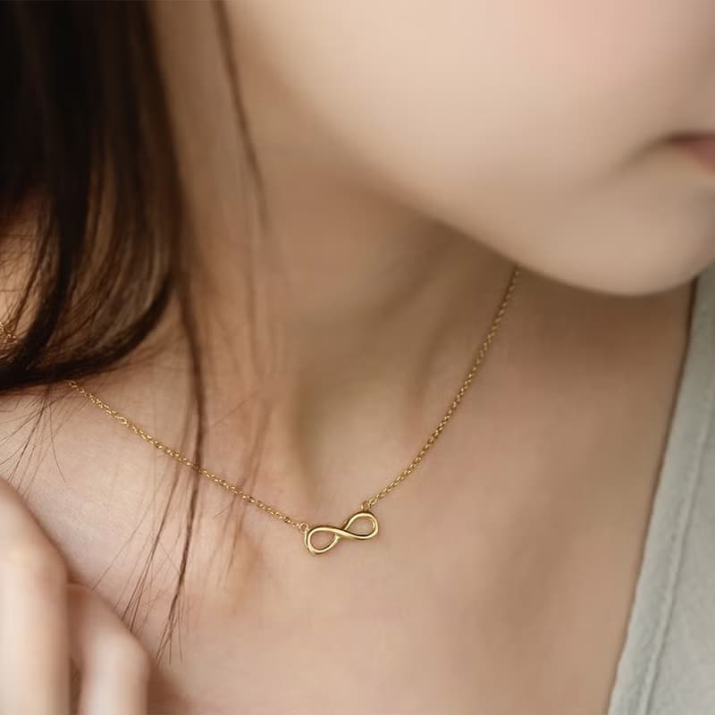 Eterna 無限 細緻光澤項鍊 316L醫療鋼18k金