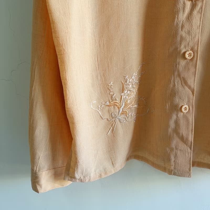 Slowly古著/Vintage/刺繡花束/古著襯衫