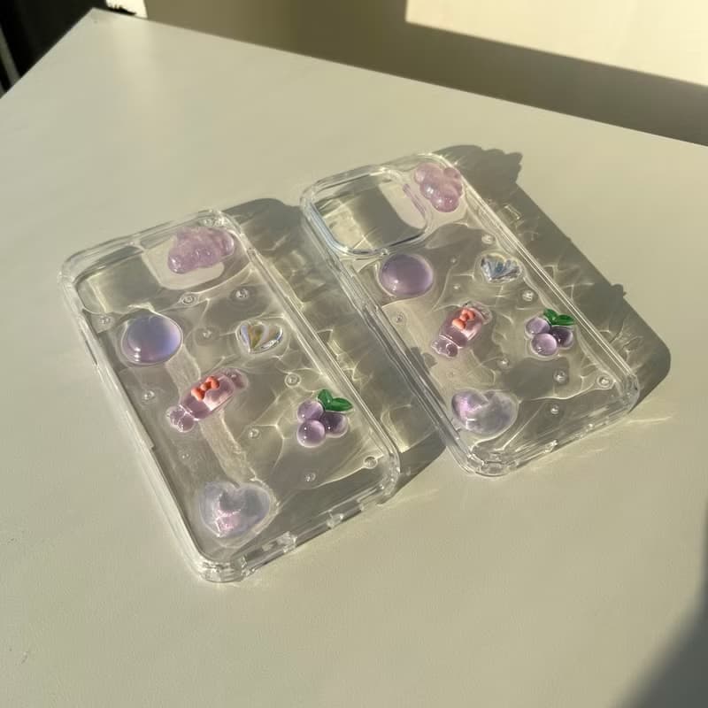 clear purple phone case