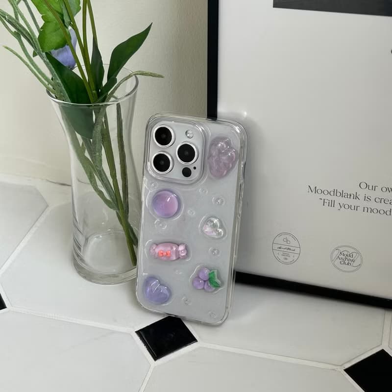 clear purple phone case