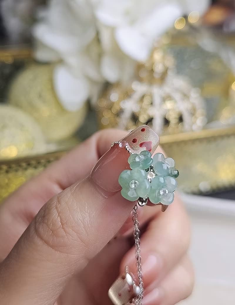 招財•貴人•富貴|桂花園|緬甸A貨翡翠純銀萬能扣設計款吊墜扣