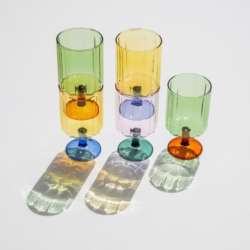 【夏日涼感】日本耐熱玻璃-繽紛撞色飲品杯+同色花花攪拌棒