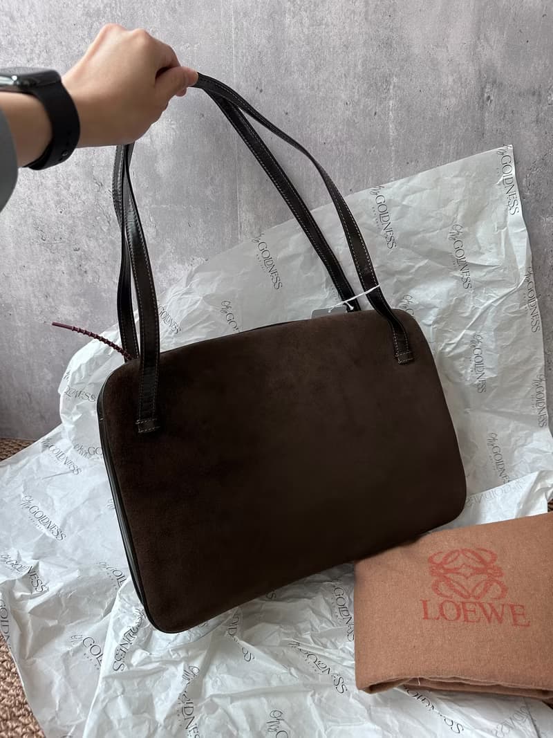 中古包 Loewe 羅威 朱古力Hobo肩背包