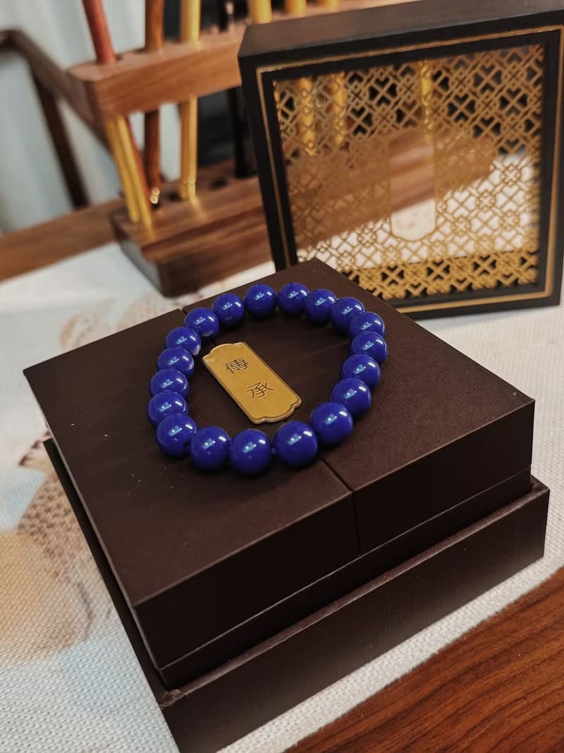 天然青金石手串帝王藍時尚手鏈禮盒裝