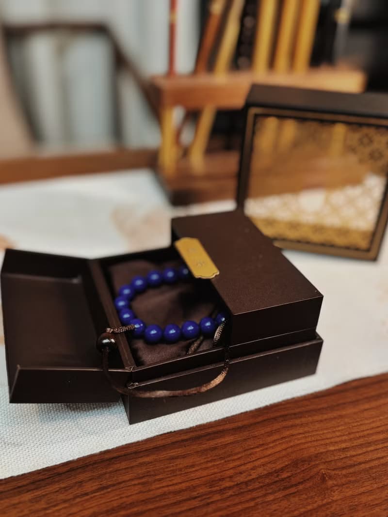 天然青金石手串帝王藍時尚手鏈禮盒裝