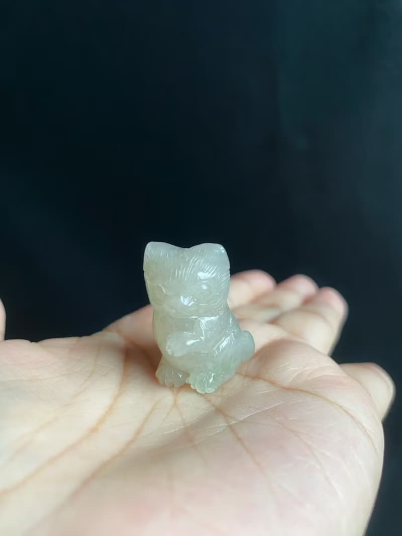 萌寵守護 天然雪梨黃小貓 擺件 療癒系翡翠小夥伴 守護你的每一天