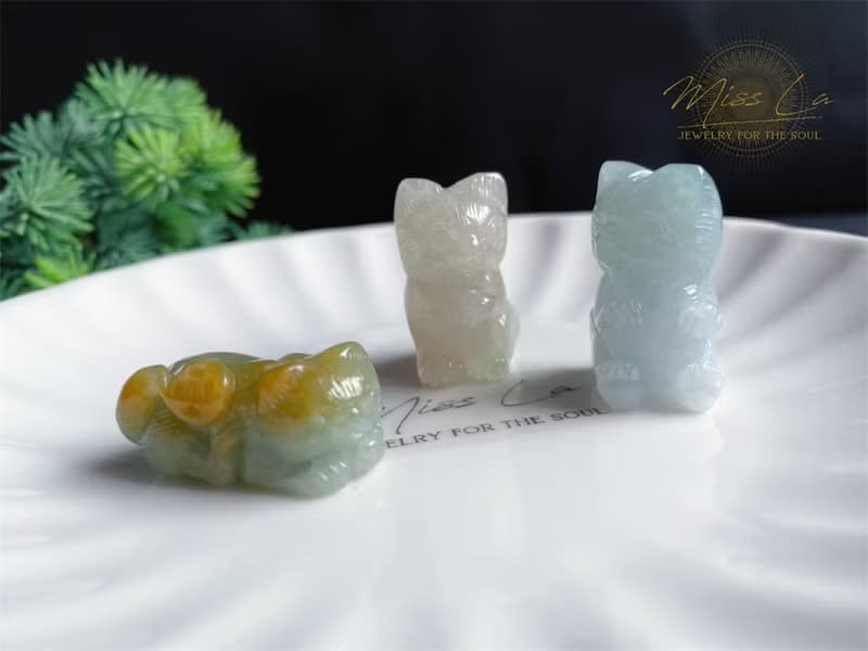 萌寵守護 天然雪梨黃小貓 擺件 療癒系翡翠小夥伴 守護你的每一天