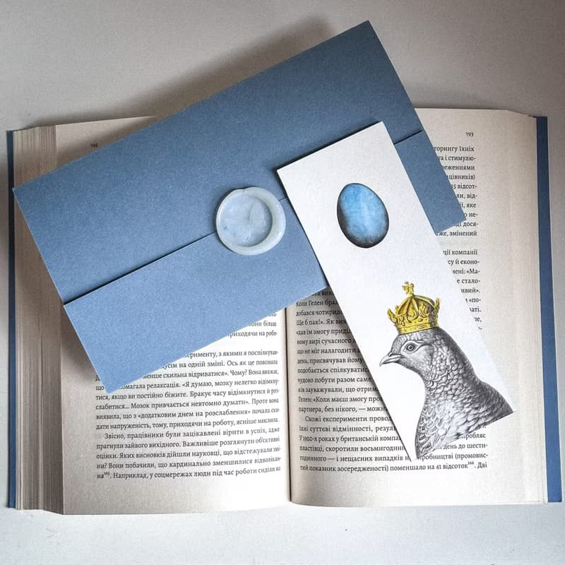 Paper Bookmark Pigeon and the Blue Egg Unique Premium Quality Handmade