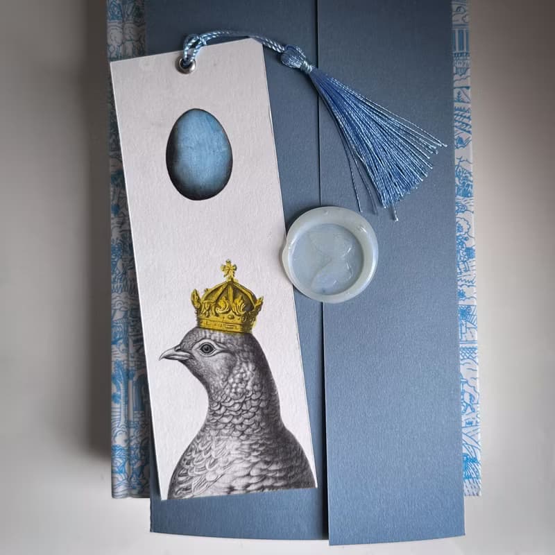 Paper Bookmark Pigeon and the Blue Egg Unique Premium Quality Handmade