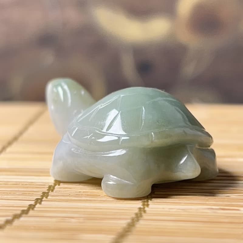 【吉祥‧長壽】飄花翡翠烏龜 | 天然緬甸A貨翡翠 | 送禮