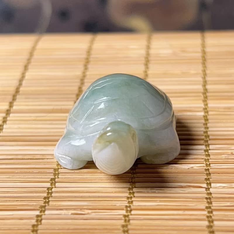 【吉祥‧長壽】飄花翡翠烏龜 | 天然緬甸A貨翡翠 | 送禮