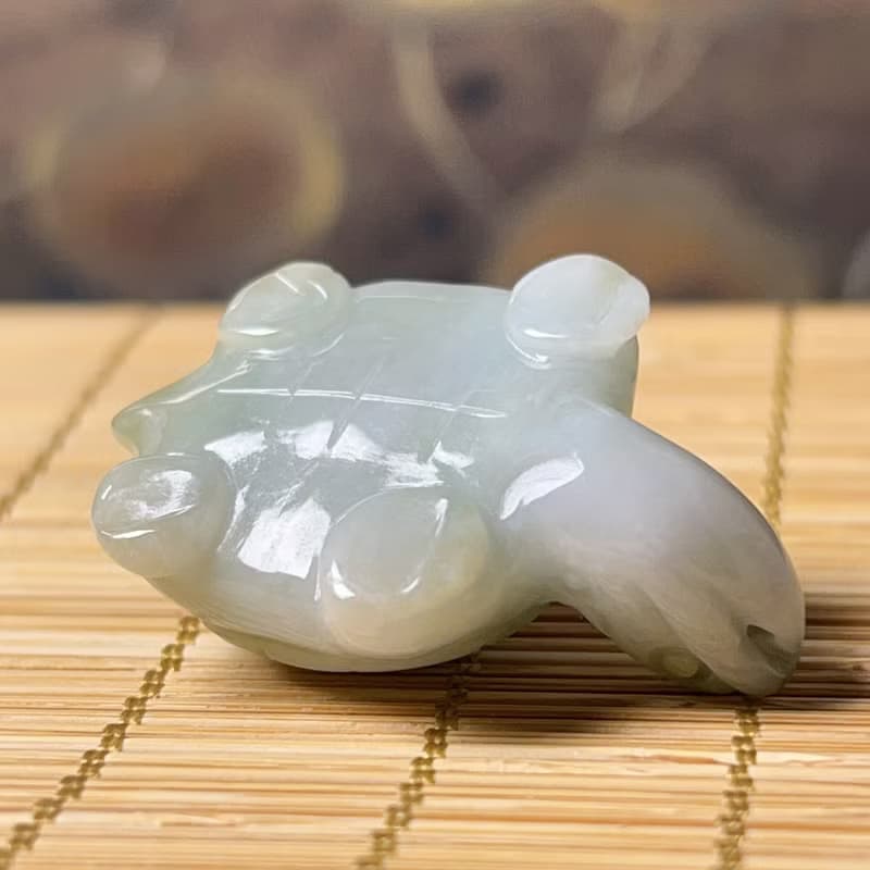 【吉祥‧長壽】飄花翡翠烏龜 | 天然緬甸A貨翡翠 | 送禮