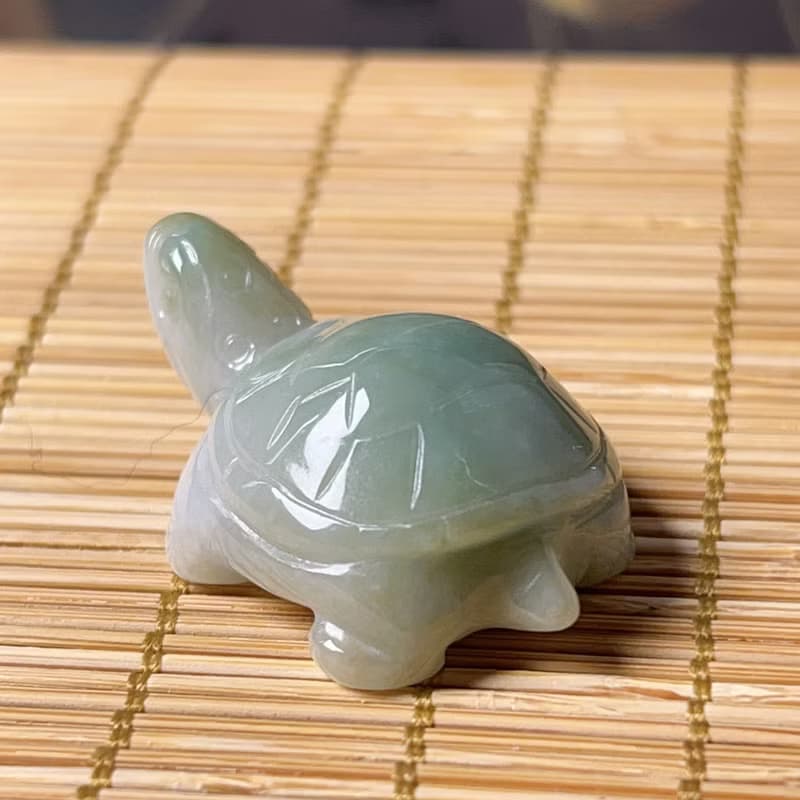 【吉祥‧長壽】飄花翡翠烏龜 | 天然緬甸A貨翡翠 | 送禮