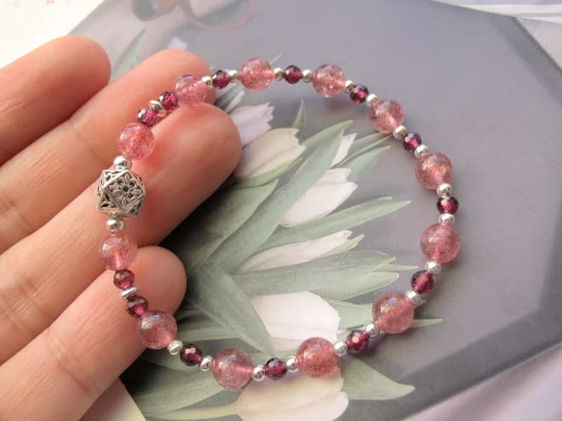 草莓晶 石榴石 925銀飾【甜緋之聲】好人緣 招桃花 化解負面能量