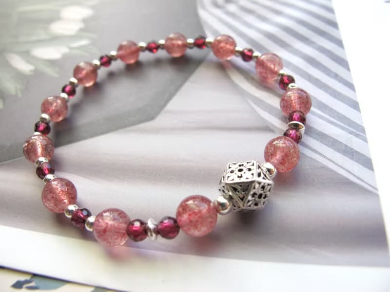 草莓晶 石榴石 925銀飾【甜緋之聲】好人緣 招桃花 化解負面能量