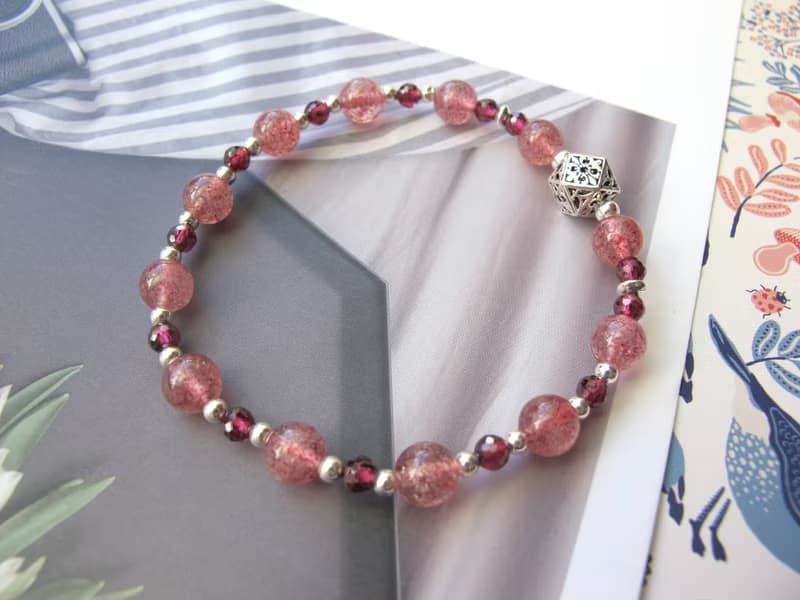 草莓晶 石榴石 925銀飾【甜緋之聲】好人緣 招桃花 化解負面能量