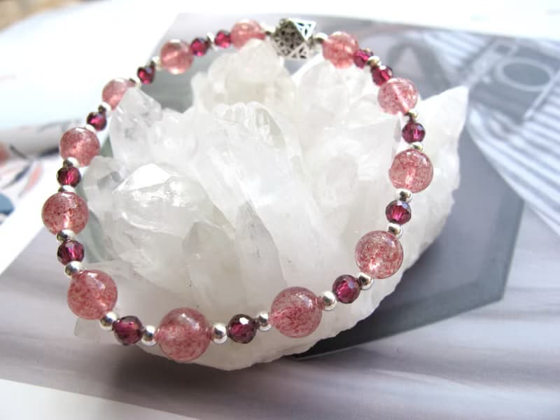 草莓晶 石榴石 925銀飾【甜緋之聲】好人緣 招桃花 化解負面能量