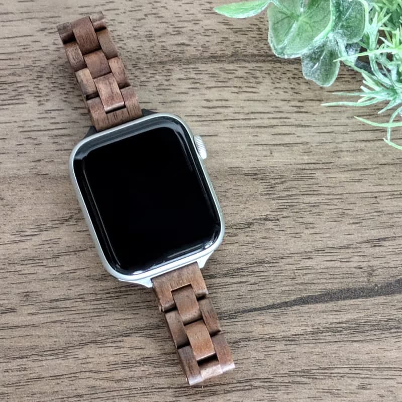 【木製バンド】EINBAND AppleWatch アップルウォッチ 天然木バンド 木のベルト 14mm【クルミウッド】