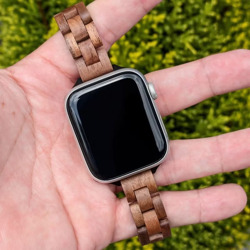 【木製バンド】EINBAND AppleWatch アップルウォッチ 天然木バンド 木のベルト 14mm【クルミウッド】