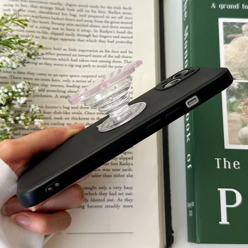 Purple flower grip smartphone acrylic smart tok