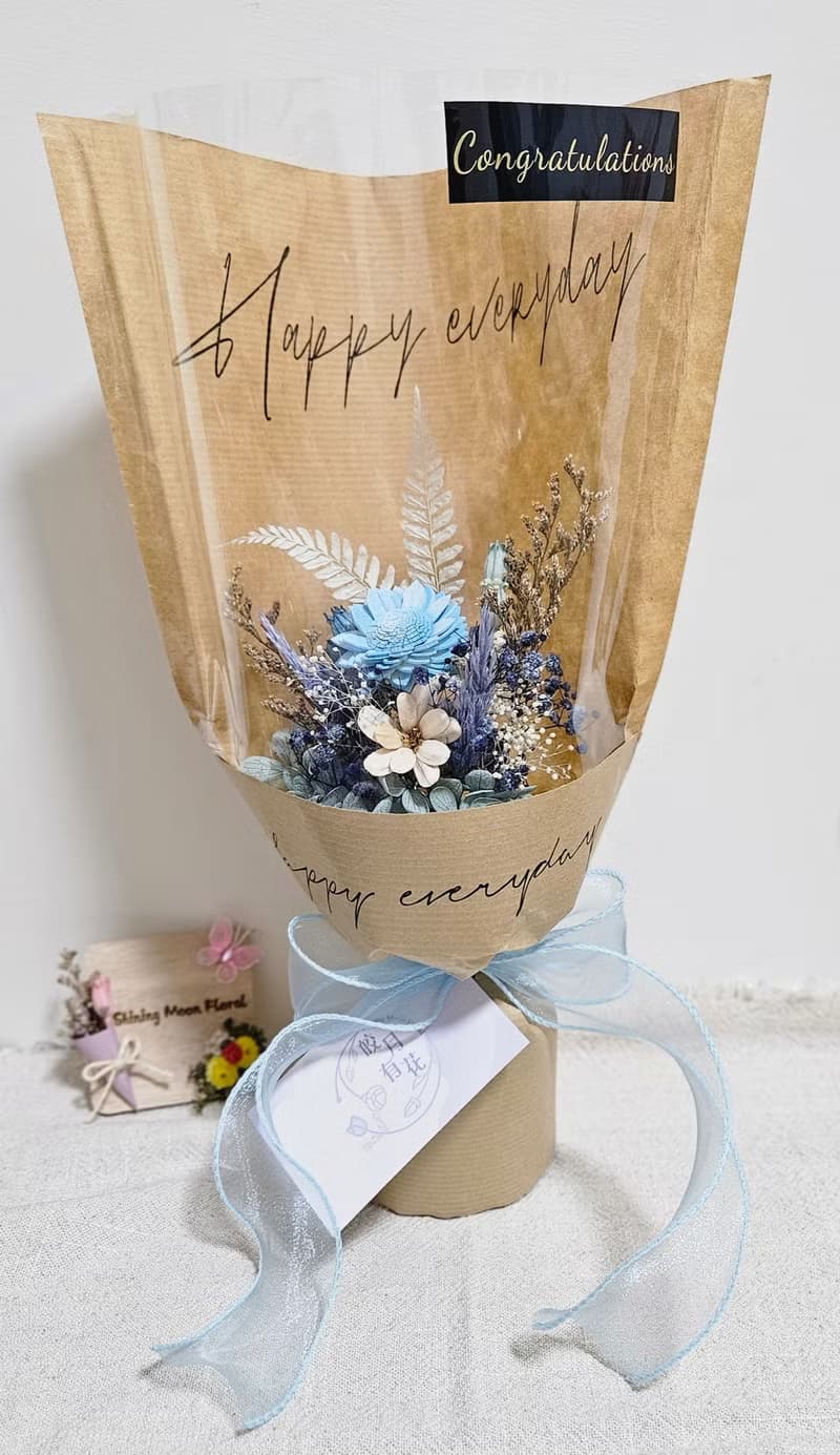 皎月有花 畢業花束-無畢業帽藍色系