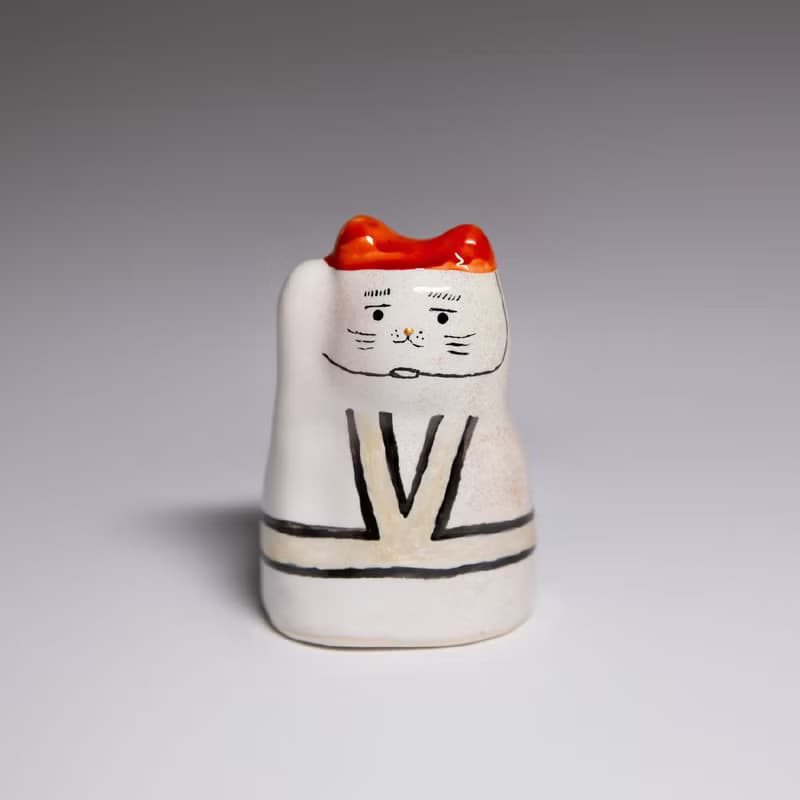 街頭開運招財貓-做工的人(紅帽)