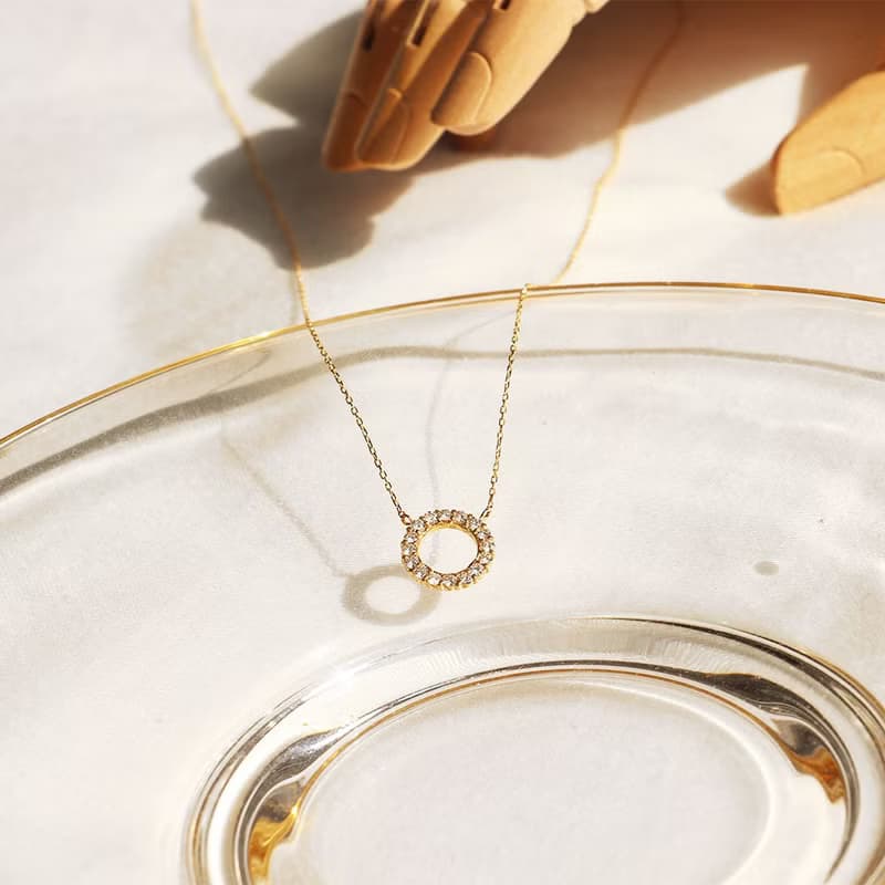 Visel 18K金圓圈鑽石項鍊