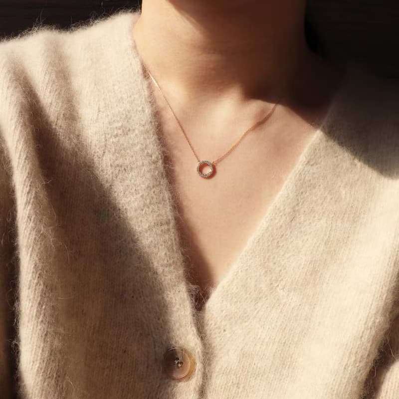 Visel 18K金圓圈鑽石項鍊