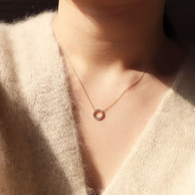 Visel 18K金圓圈鑽石項鍊