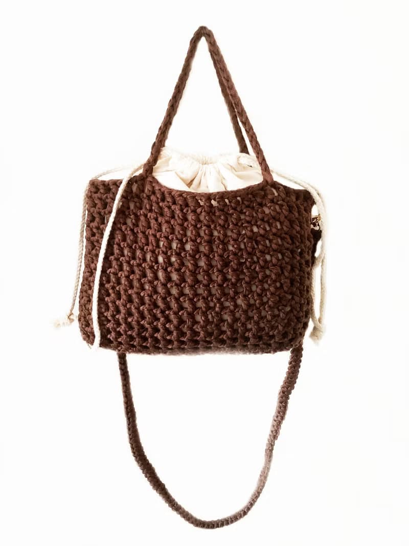 鈎織方格網斜孭及挽袋