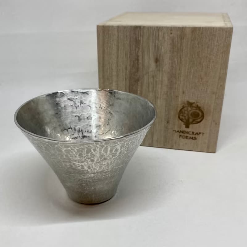 純錫酒杯/清酒杯/燒酌杯/喇吧口型清酒杯(大杯),青冶金工手作鍛打