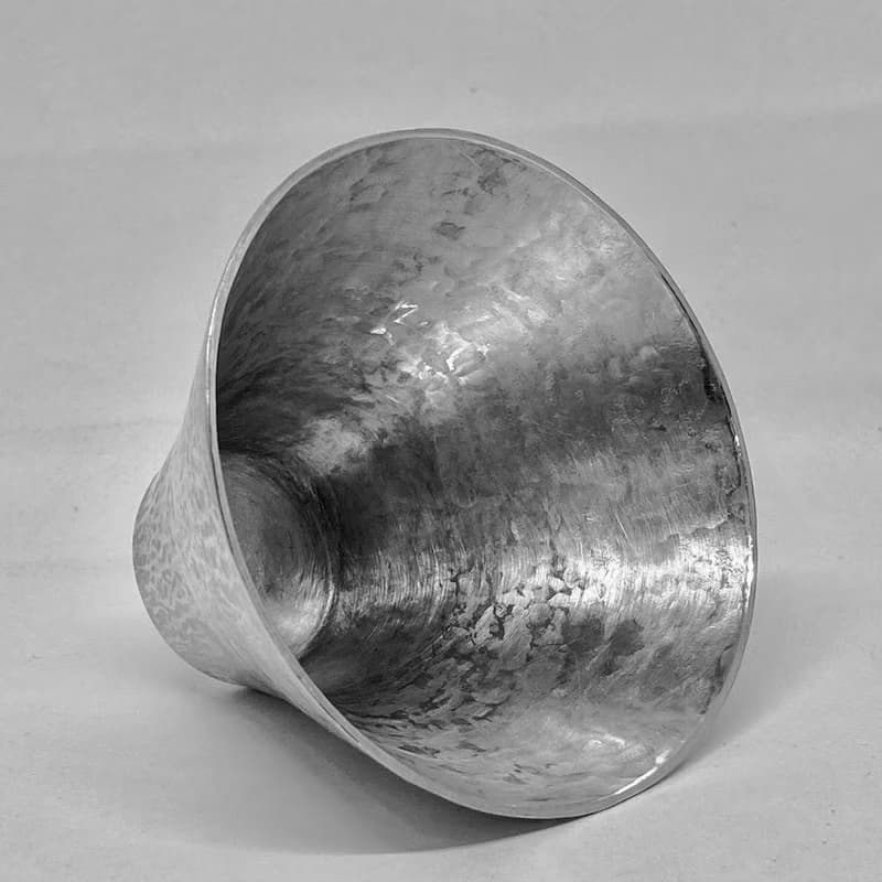 純錫酒杯/清酒杯/燒酌杯/喇吧口型清酒杯(大杯),青冶金工手作鍛打