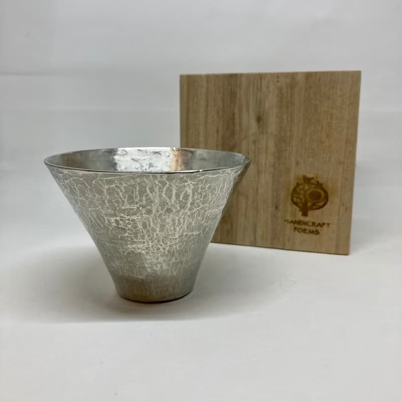 純錫酒杯/清酒杯/燒酌杯/喇吧口型清酒杯(大杯),青冶金工手作鍛打