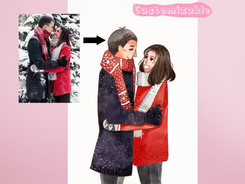【數位】Custom Digital Couple Portrait