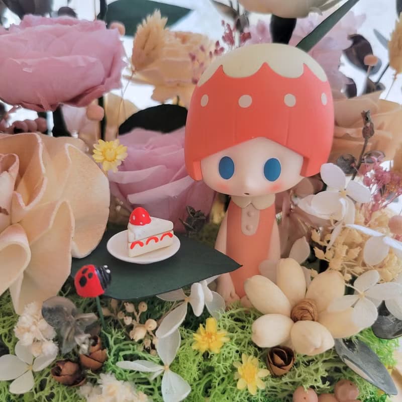 隱藏版花園野餐永生玫瑰玻璃球罩盅。擺飾。附包裝。禮物