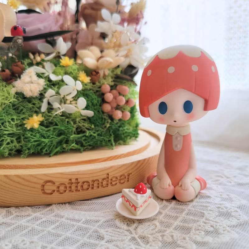 隱藏版花園野餐永生玫瑰玻璃球罩盅。擺飾。附包裝。禮物