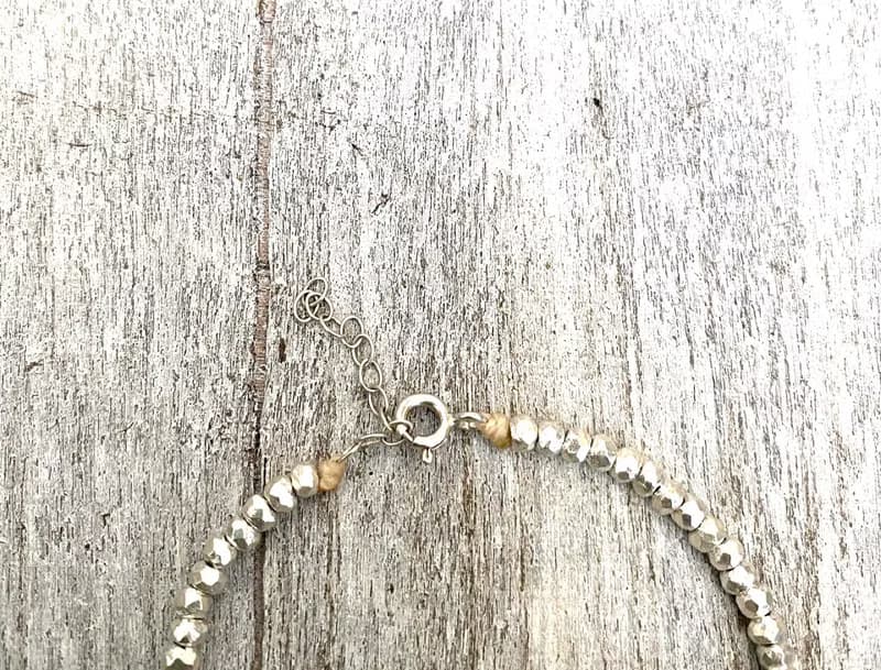 手工敲打 切割純銀珠手鍊