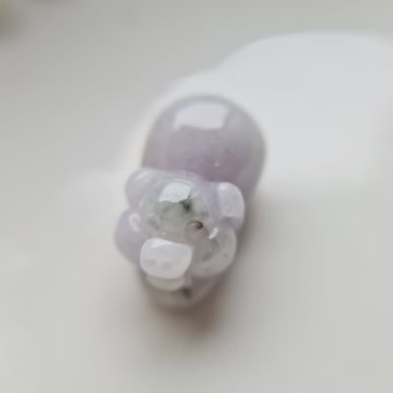 濃紫灑金小福豬 | 天然緬甸玉A貨翡翠
