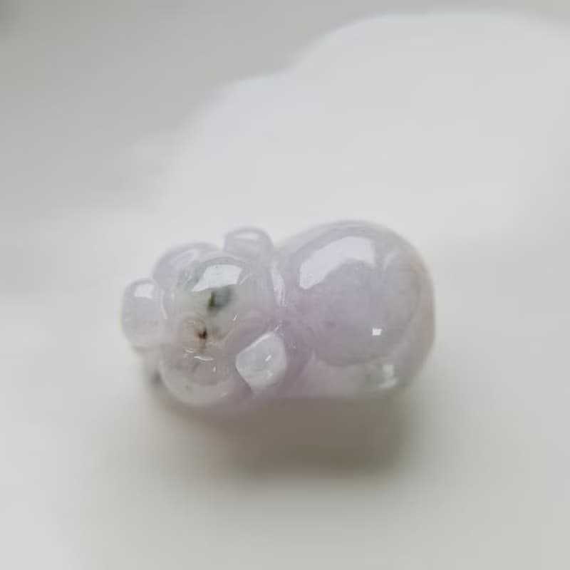 濃紫灑金小福豬 | 天然緬甸玉A貨翡翠