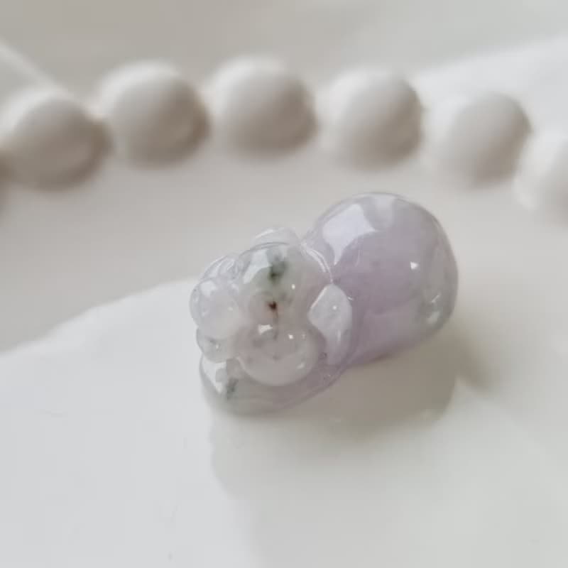 濃紫灑金小福豬 | 天然緬甸玉A貨翡翠