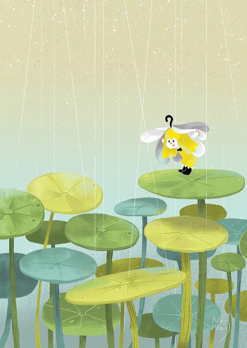 獨家 -小雛菊下雨天複製畫不含框