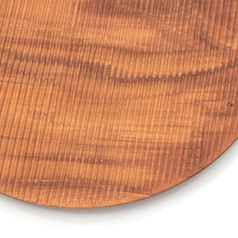 無深度)天然柚木圓型餐盤S號-條紋款│22cm不上漆原木製 露營野餐