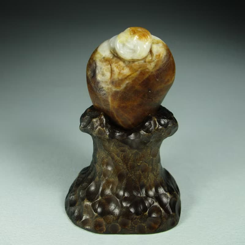 雕件 喜彌勒 臺灣年糕玉(海洗石)