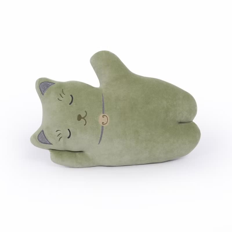 招財貓午安枕-抹茶綠