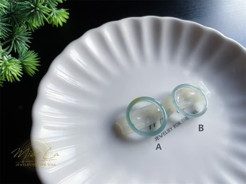 天然瓜地馬拉翡翠 冰藍水料 細款 戒指 玉 戒環 ring 禮物 男女