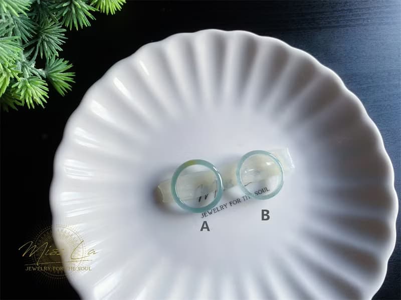 天然瓜地馬拉翡翠 冰藍水料 細款 戒指 玉 戒環 ring 禮物 男女