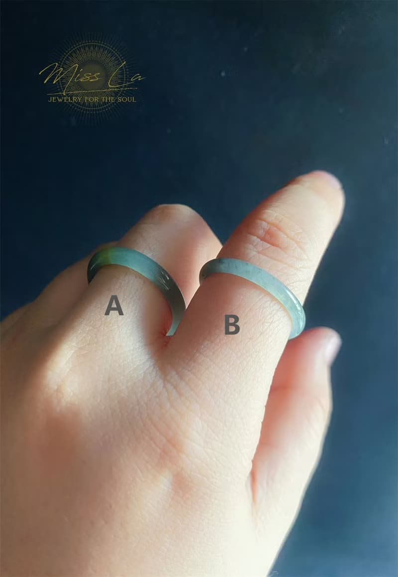 天然瓜地馬拉翡翠 冰藍水料 細款 戒指 玉 戒環 ring 禮物 男女