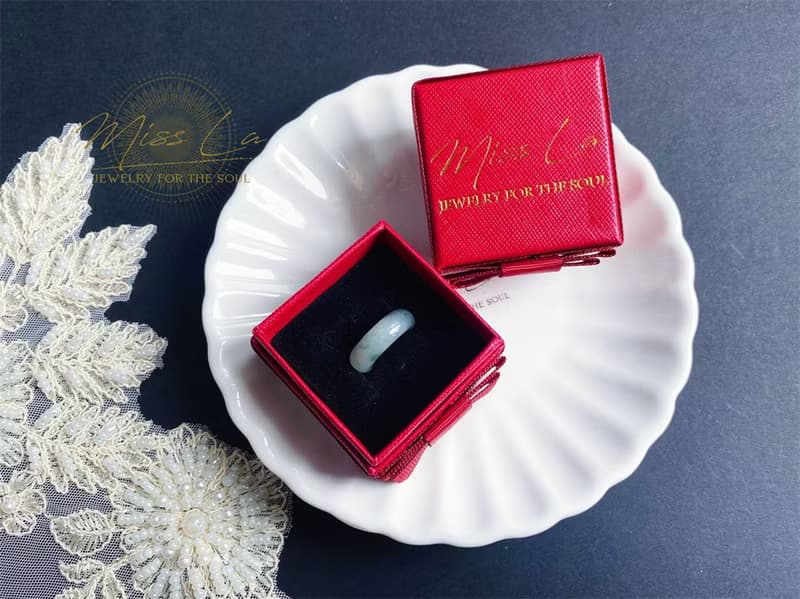 天然瓜地馬拉翡翠 冰藍水料 細款 戒指 玉 戒環 ring 禮物 男女