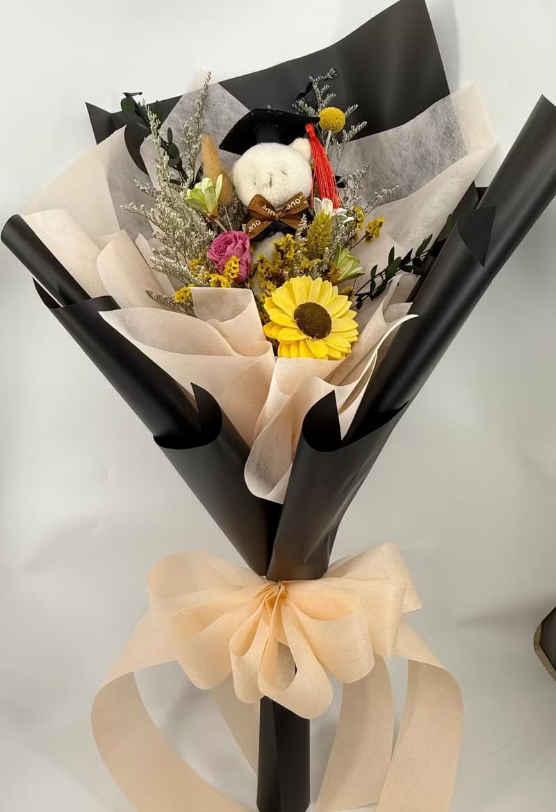 畢業季主題花卉 畢業花束/畢業熊/擴香索拉向日葵花束